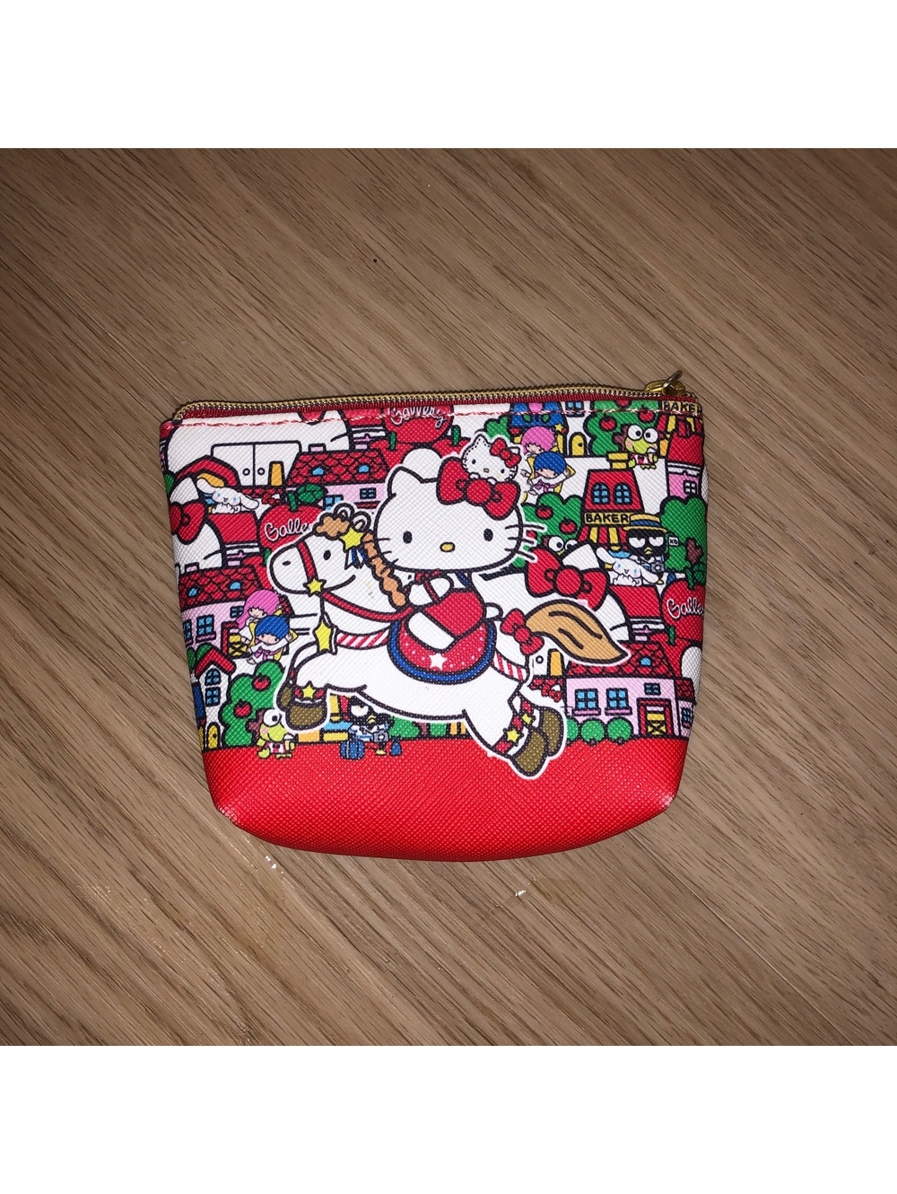 HELLO KITTY & FRIENDS COIN PURSE WALLET BAG SANRIO HORSE PONY RARE RED